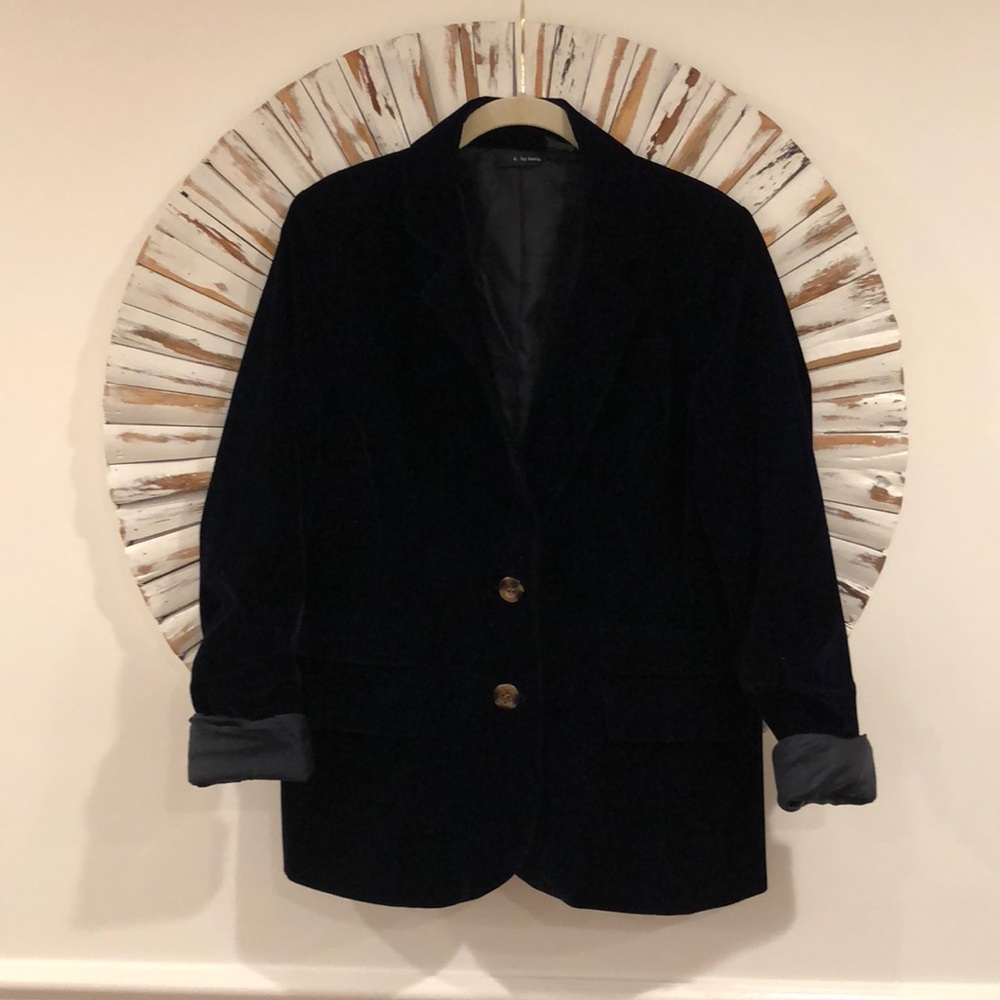Navy Velvet Blazer